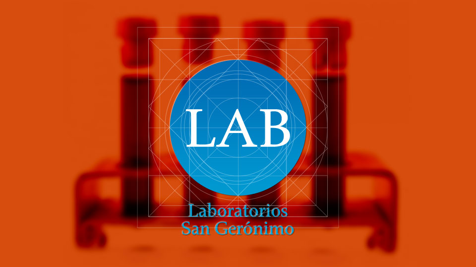 Prototipo de base para un logotipo de la marca LAB · Laboratorios San Gerónimo.