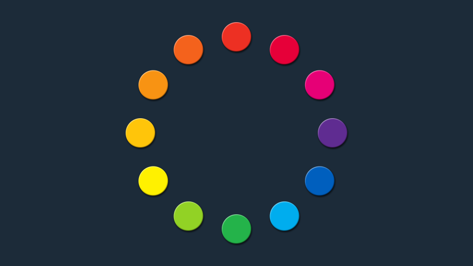 Círculo cromático GSG: los 12 colores básicos. Círculo cromático GSG: los 12 colores básicos.